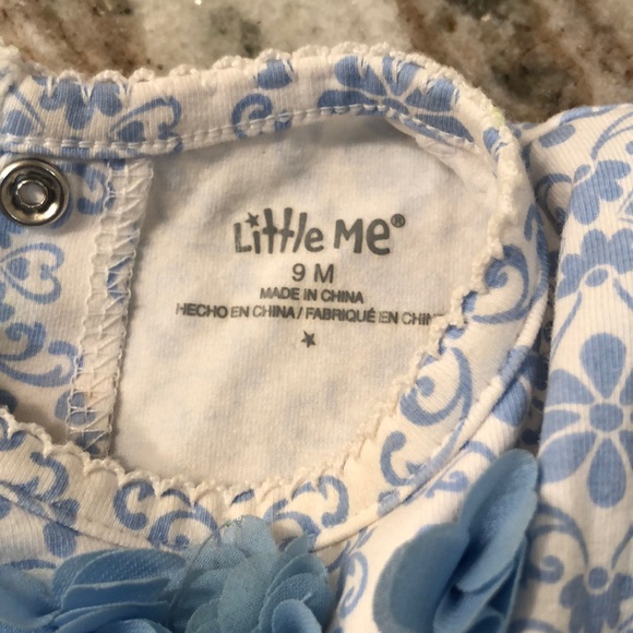 Little Me Blue and White Tutu with Flower Detail - Picture 5 of 5